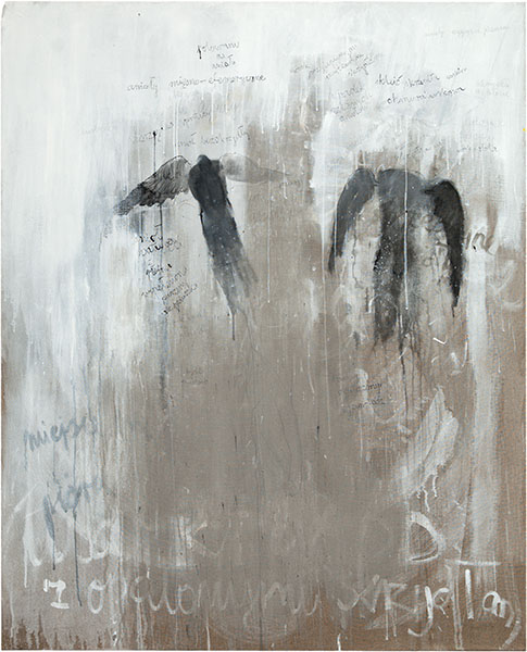 Karina Waschko, Anges 1, 2006, acrylique et encre sur toile, 162 x 130 cm