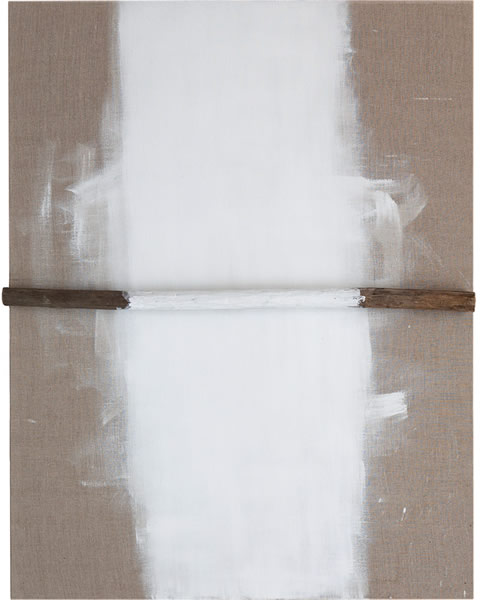 Karina Waschko, Bois 1, 2009, 146 x 114 cm, acrylique et bois sur toile 
