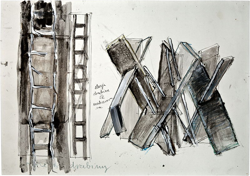Karina Waschko, Bois 3, 2010, 50,7 x 72 cm, encre et acrylique sur carton 