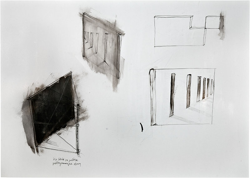 Karina Waschko, Bois 12, 2010, 50 x 70 cm, encre et acrylique sur carton 