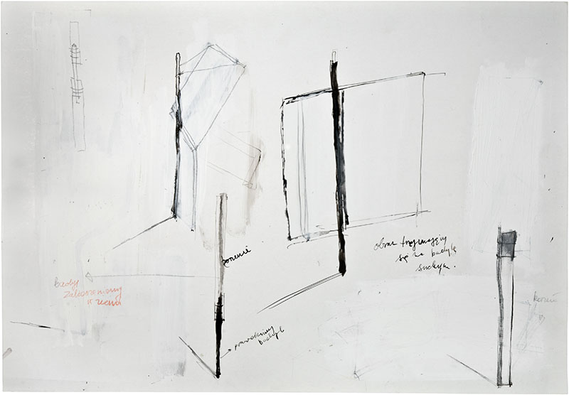 Karina Waschko, Bois 16, 2011, 50 x 72 cm, encre et acrylique sur carton 