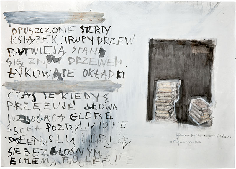 Karina Waschko, Écritures 3, 2011, 50 x 70 cm, encre et acrylique sur carton