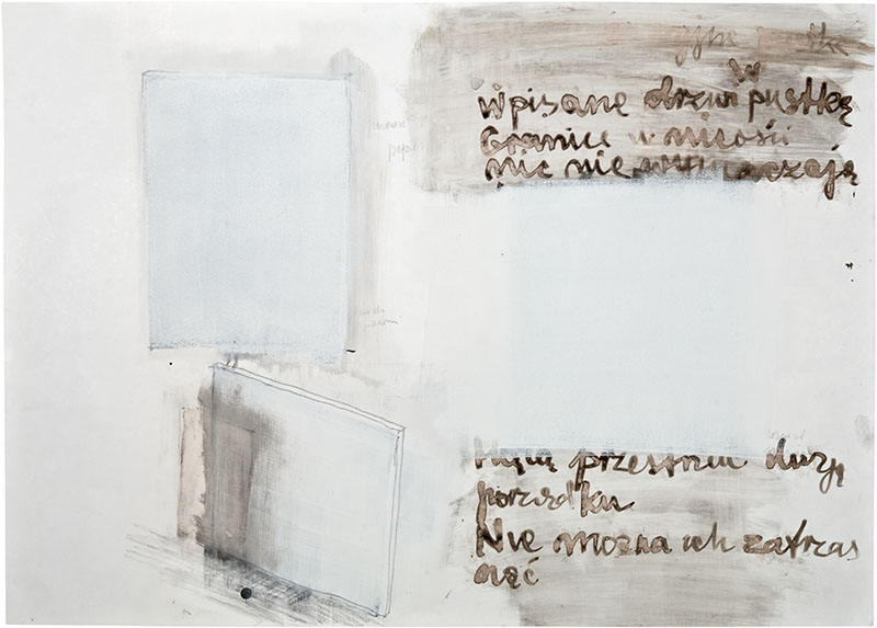 Karina Waschko, Écritures 5, 2011, 50 x 70 cm, encre et acrylique sur carton