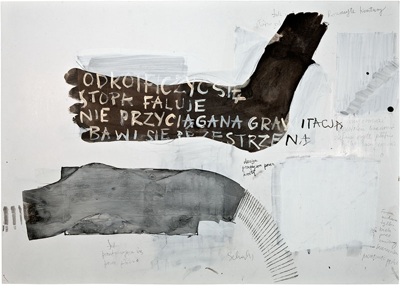 Karina Waschko, Écritures 6, 2011, 50,4 x 71,6 cm, encre et acrylique sur carton