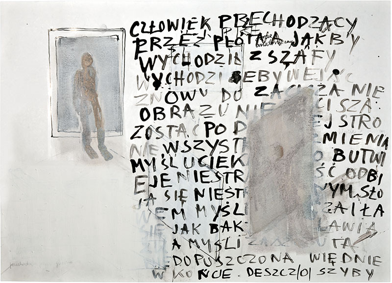 Karina Waschko, Écritures 8, 2011, 50 x 70 cm, encre et acrylique sur carton