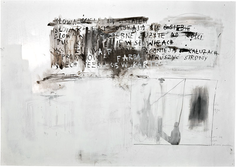 Karina Waschko, Écritures 11, 2011, 50,7 x 72 cm, encre et acrylique sur carton