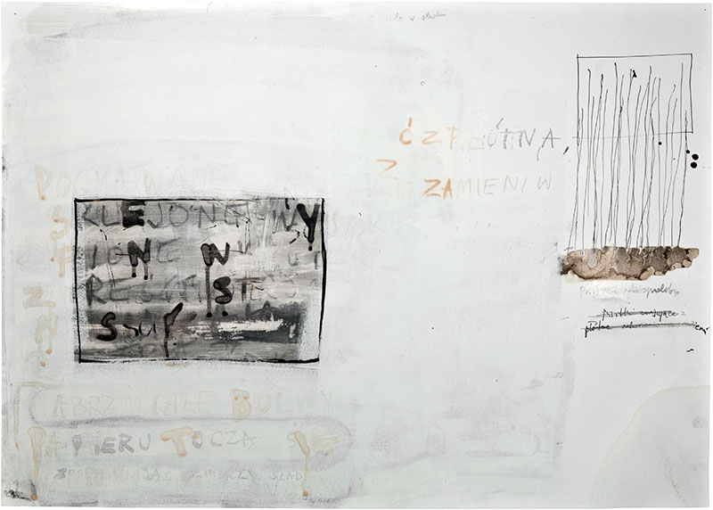 Karina Waschko, Écritures 13, 2011, 51 x 71,8 cm, encre et acrylique sur carton