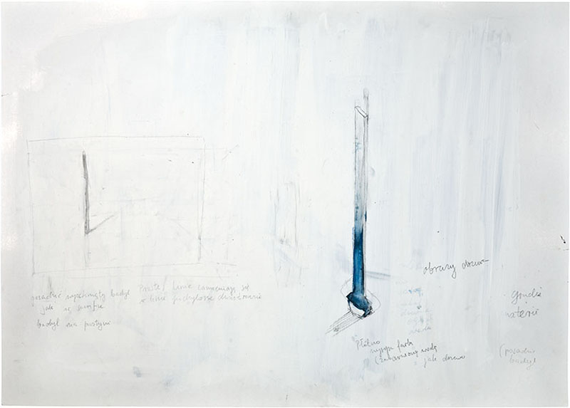 Karina Waschko, Gouttières et boîtes 12, 2006, 50 x 72 cm, encre et acrylique sur carton