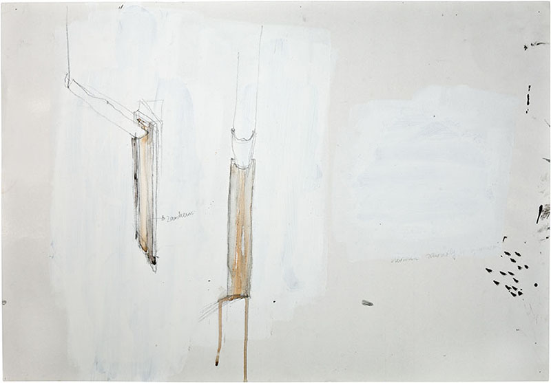 Karina Waschko, Gouttières et boîtes 15, 2007, 50,2 x 72 cm, encre et acrylique sur carton