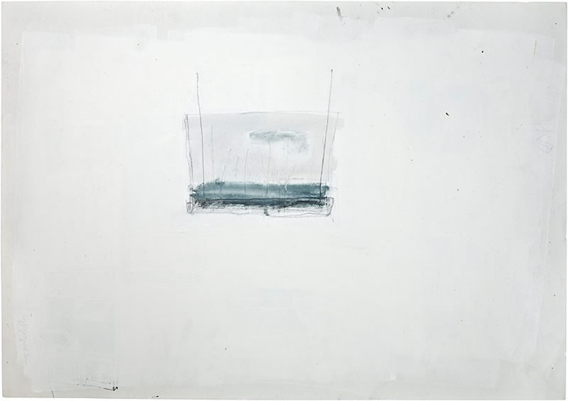 Karina Waschko, Gouttières et boîtes 17, 2008, 50,8 x 71,8 cm, encre et acrylique sur carton