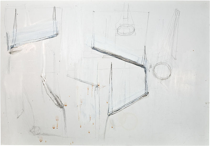 Karina Waschko, Gouttières et boîtes 18, 2008 50 x 71,8 cm, encre et acrylique sur carton