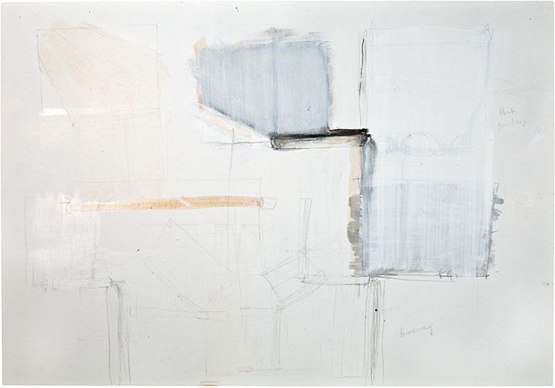 Karina Waschko, Gouttières et boîtes 20, 2009, 50 x 72 cm, encre et acrylique sur carton