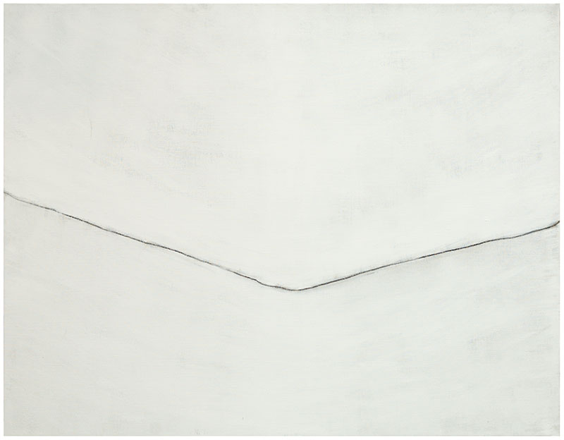 Karina Waschko, Traits et trous 1, 2010, 114 x 146 cm, acrylique et fusain sur toile 