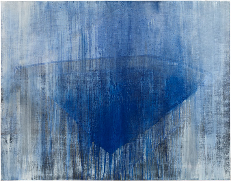 Karina Waschko, Traits et trous 4, 2009, 114 x 146 cm, acrylique sur toile 