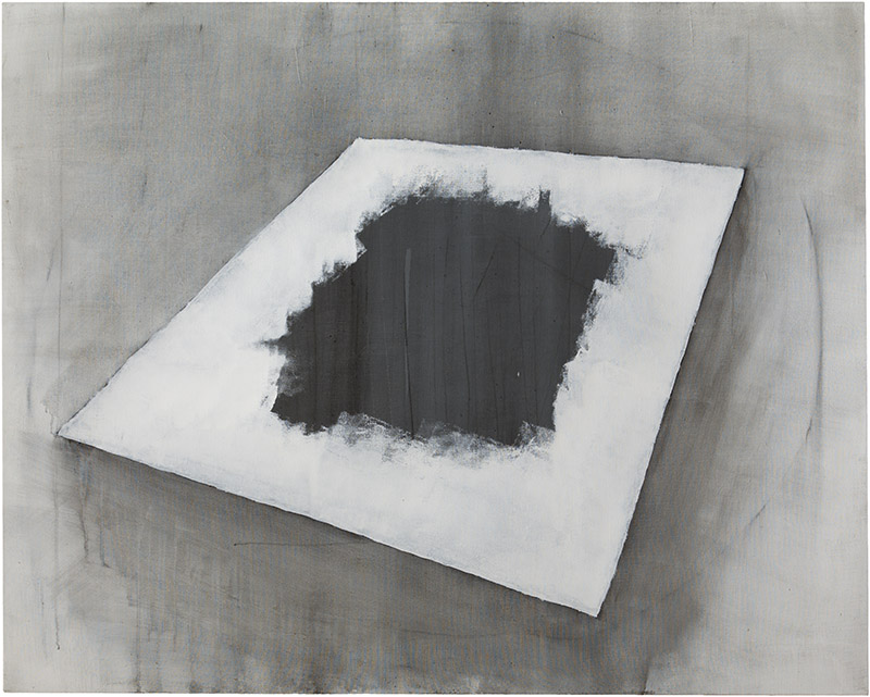 Karina Waschko, Traits et trous 6, 2009, 162 x 130 cm, acrylique et graphite sur toile 
