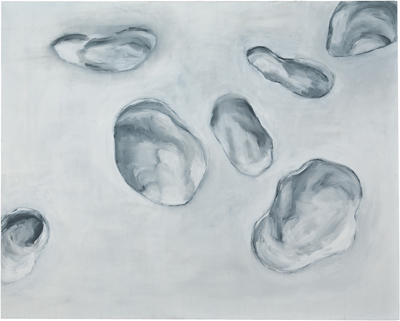 Karina Waschko, Traits et trous 7, 2010, 130 x 162 cm, acrylique sur toile 