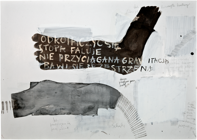 Écritures 6, 2011, 50,4 x 71,6 cm, encre et acrylique sur carton