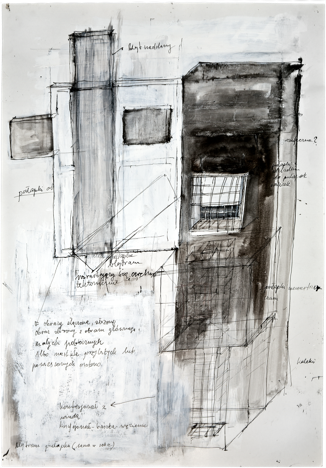 Fils de fer 4, 2007, 72 x 50,1 cm, encre et acrylique sur carton