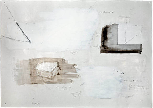 Bois 15, 2011, 50,7 x 72 cm, encre et acrylique sur carton