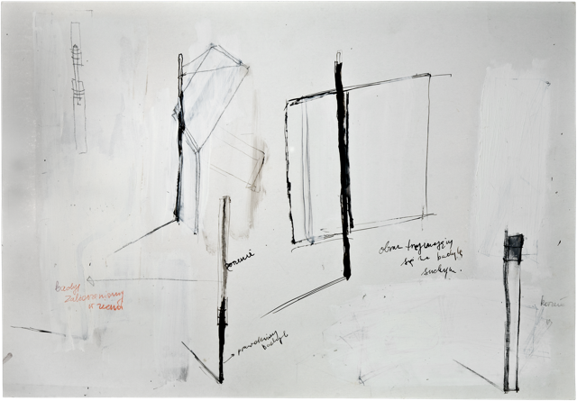 Bois 16, 2011, 50 x 72 cm, encre et acrylique sur carton