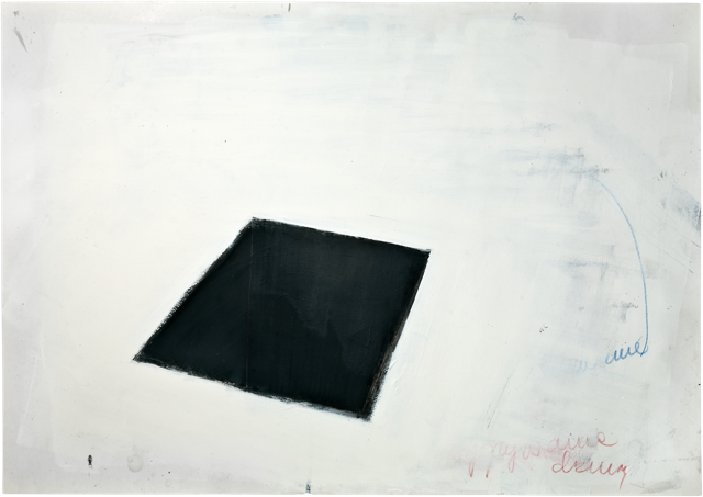 Traits et trous 8, 50,7 x 72 cm, encre et acrylique sur carton