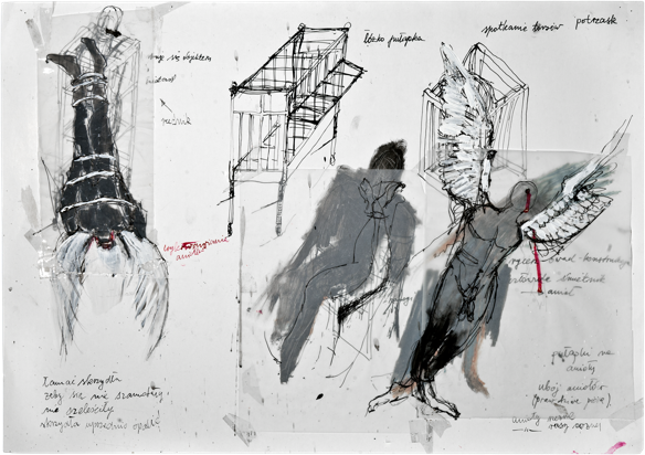Anges 2, 2006, 50,8 x 72,1 cm, encre et acrylique sur carton