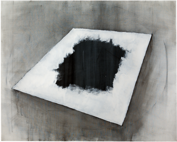 Traits et trous 6, 2009, 162 x 130 cm, acrylique et graphite sur toile